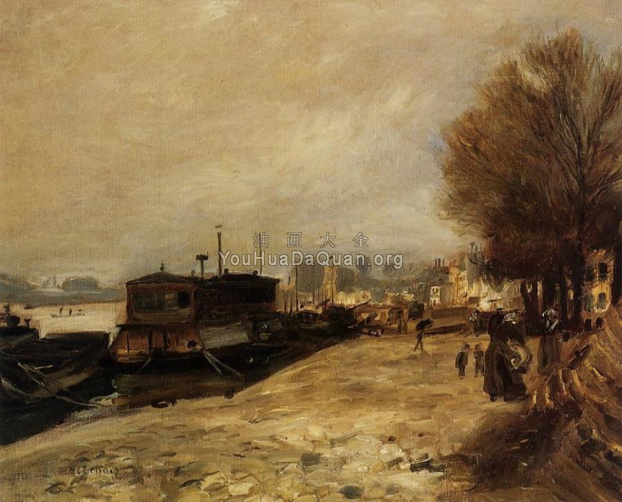 Laundry Boat by the Banks of the Seine, near Paris - 皮埃尔·奥古斯特·雷诺阿